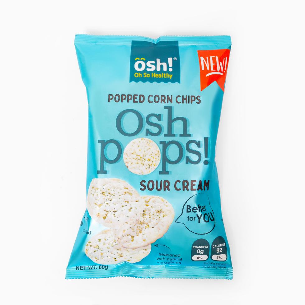 OH SO HEALTHY POPS!  POPPED CORN CHIPS  SOUR CREAM 80G