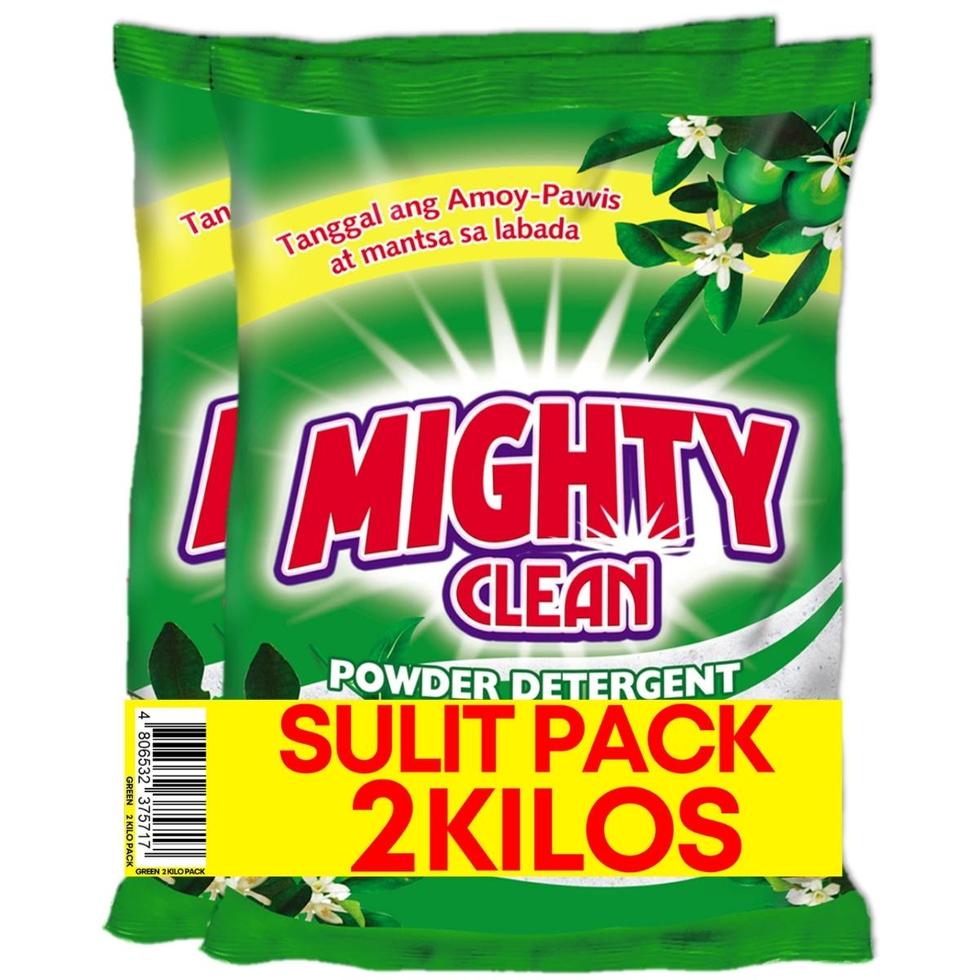 MIGHTY CLEAN LAUNDRY POWDER  GREEN KALAMANSI 2KG