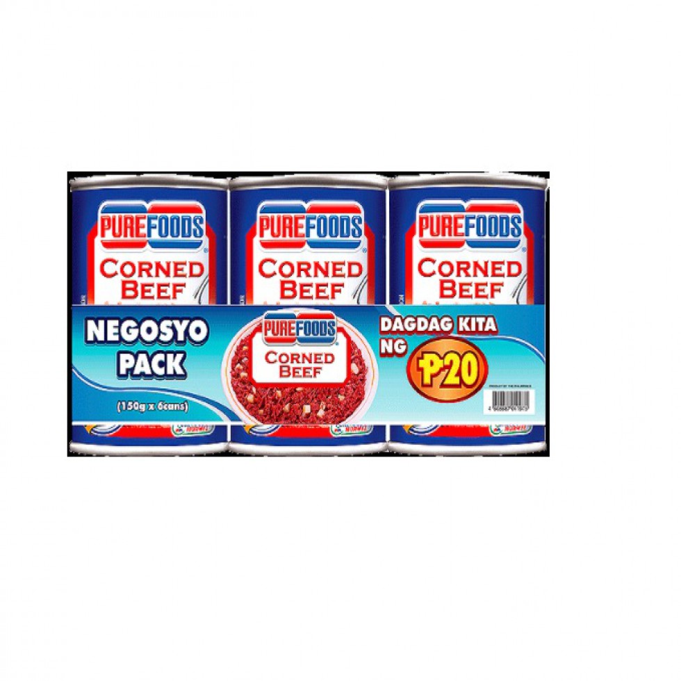 PUREFOODS CORNED BEEF NEGOSYO PACK   150GX6CANS