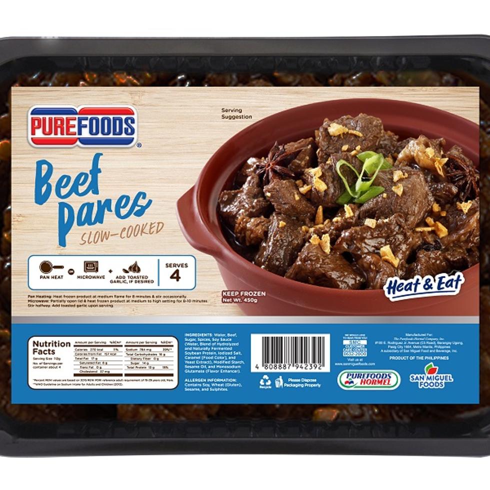 PUREFOODS HEAT AND EAT BEEF PARES 450G