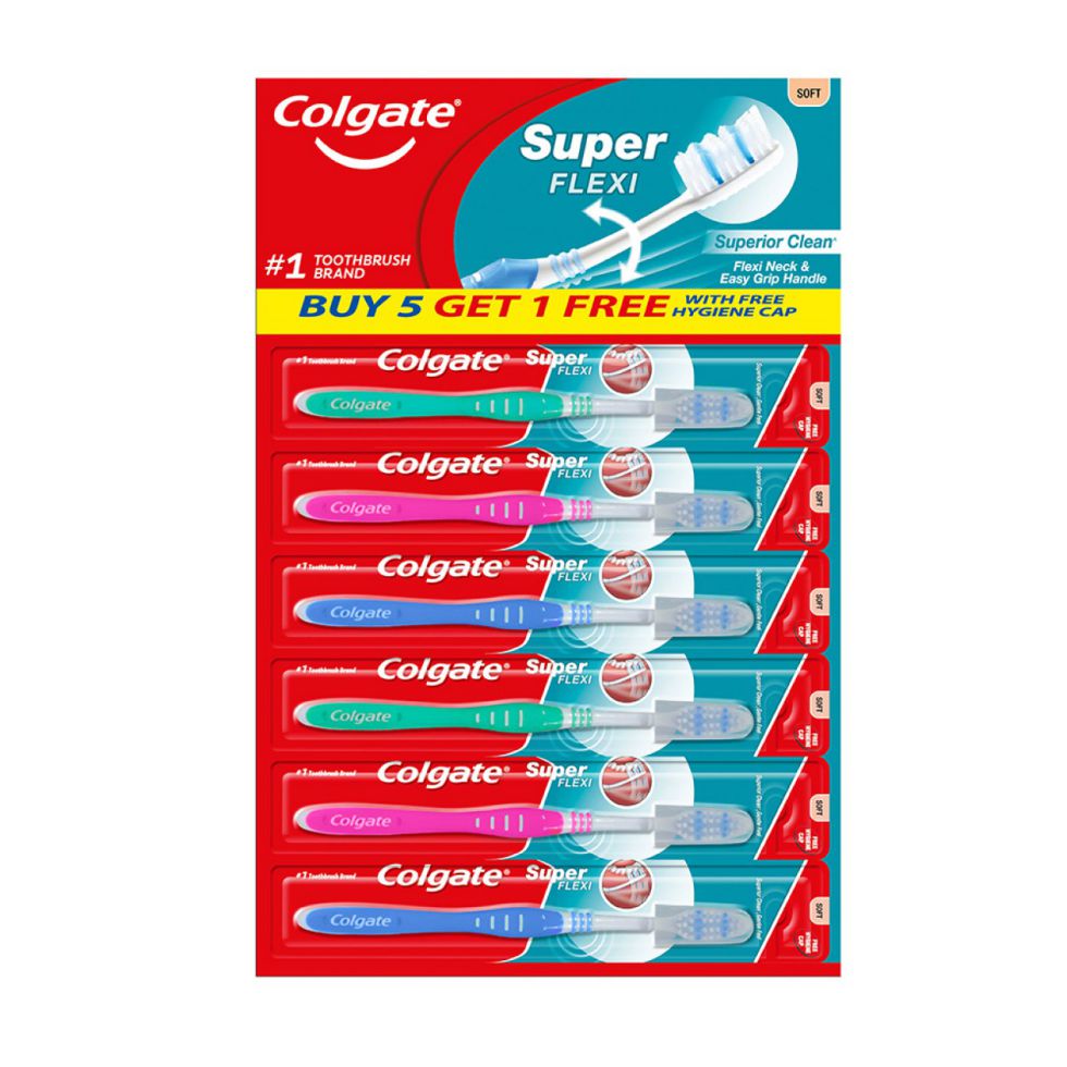 colgate toothbrush super flexi hanging mat 5+1 ad