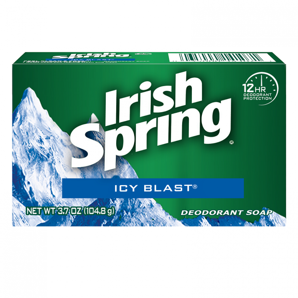 Irish Spring Moisture Blast Deodorant Bar Soap for Men, 3.7 oz, 12 Pack