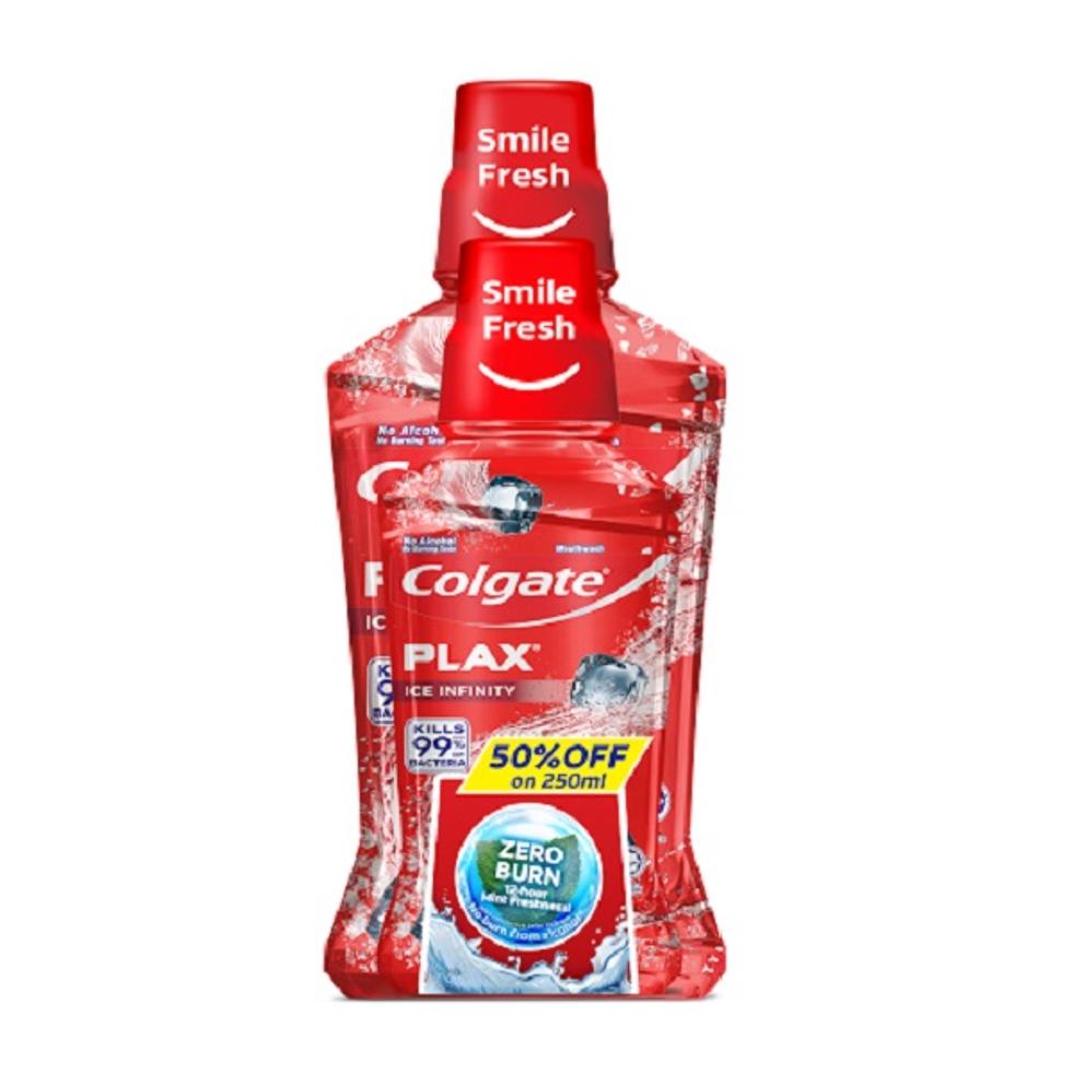 COLGATE PLAX VALUE PACK ICE INFINITY RED 500+250ML