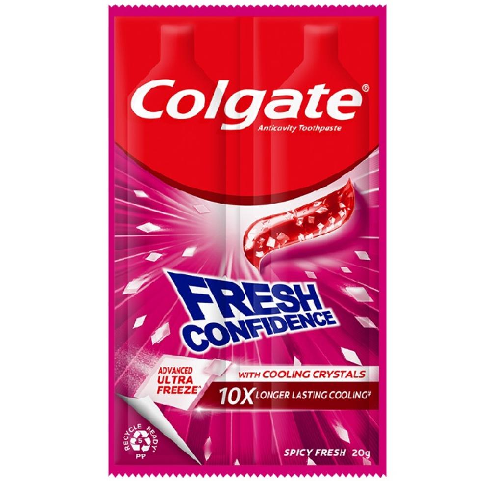 COLGATE TOOTHPASTE FRESH CONFIDENCE WITH COOLING CRYSTALS SPICY FRESH TWIN PACK 20G 12S