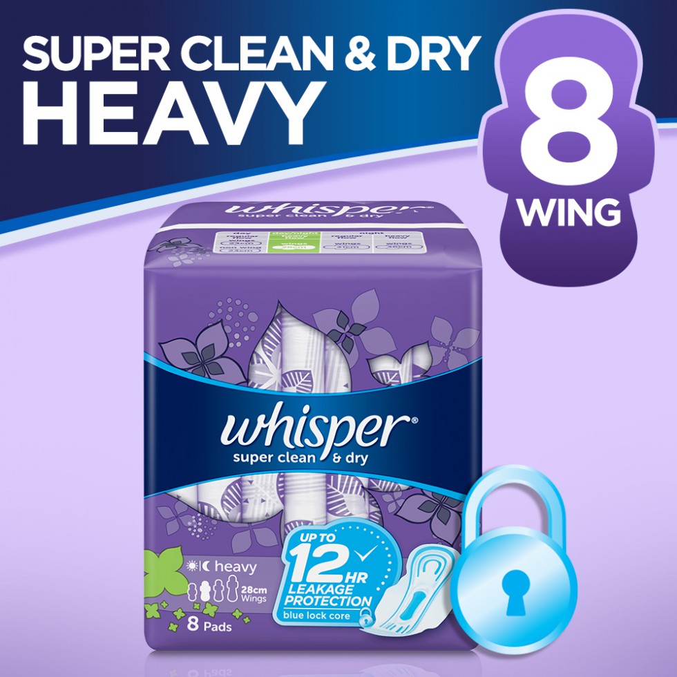 WHISPER SUPER CLN&DRY HF&ON 8S
