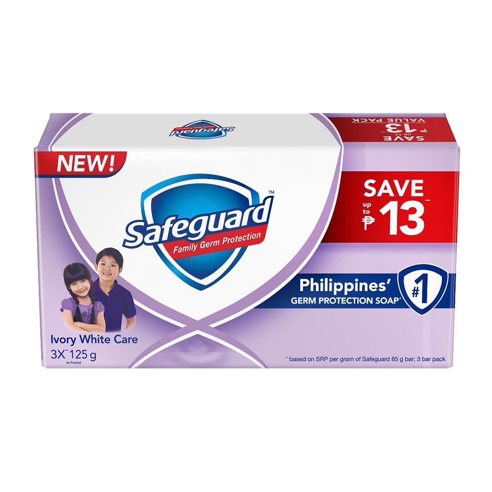 SAFEGUARD BAR SOAP 3PID IVORY WHITE CARE 125G
