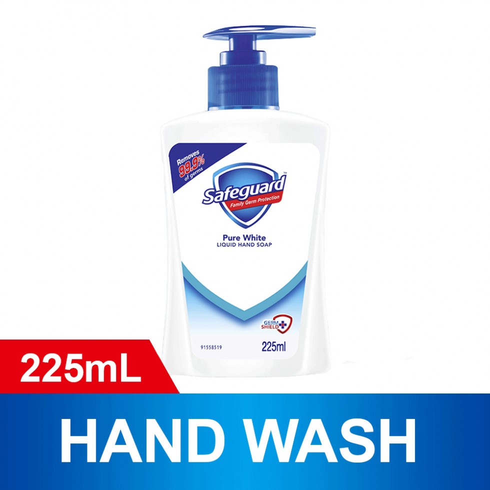 SAFEGUARD LIQUID HAND SOAP PURE WHITE 225ML