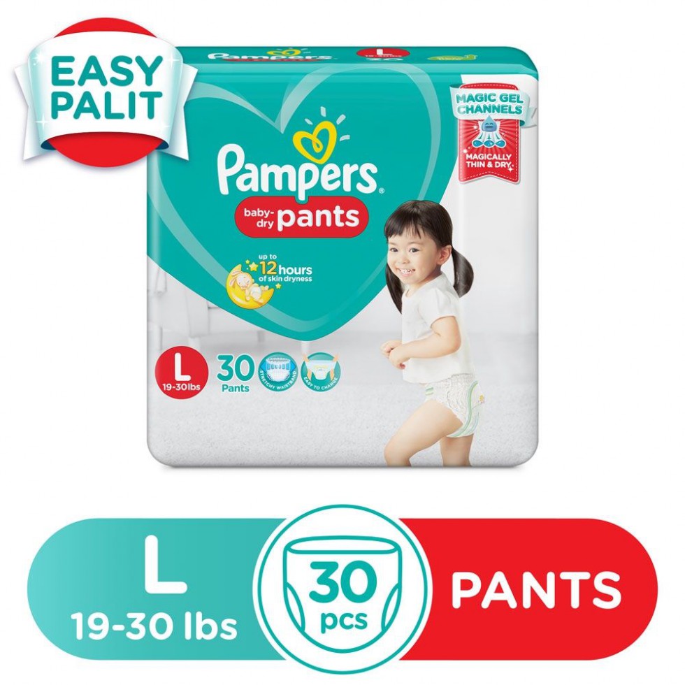 PAMPERS BABY DIAPER BABY DRY PANTS LARGE 30S