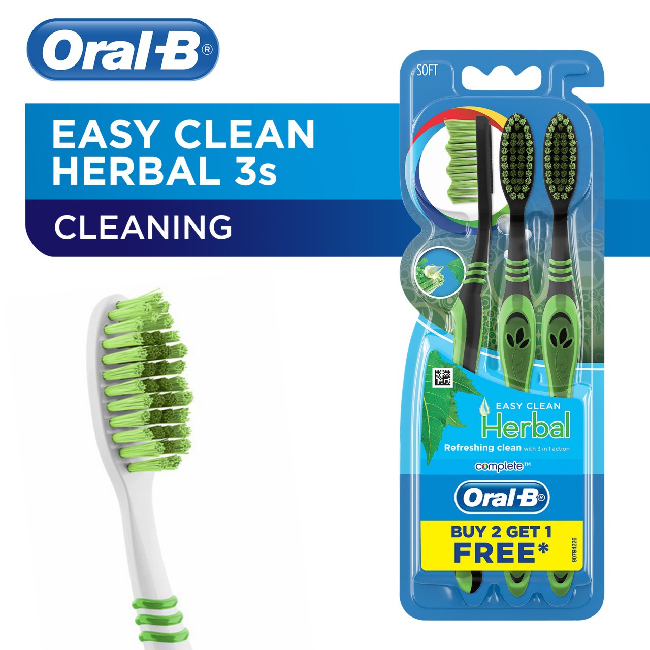ORAL B TOOTHBRUSH EASY CLEAN HERBAL 2+1