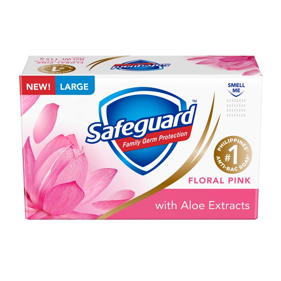 safeguard bar soap floral pink with aloe 115g