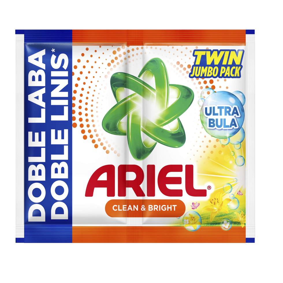ARIEL POWDER TWIN JUMBO PACK CLEAN & BRIGHT 66G 6S
