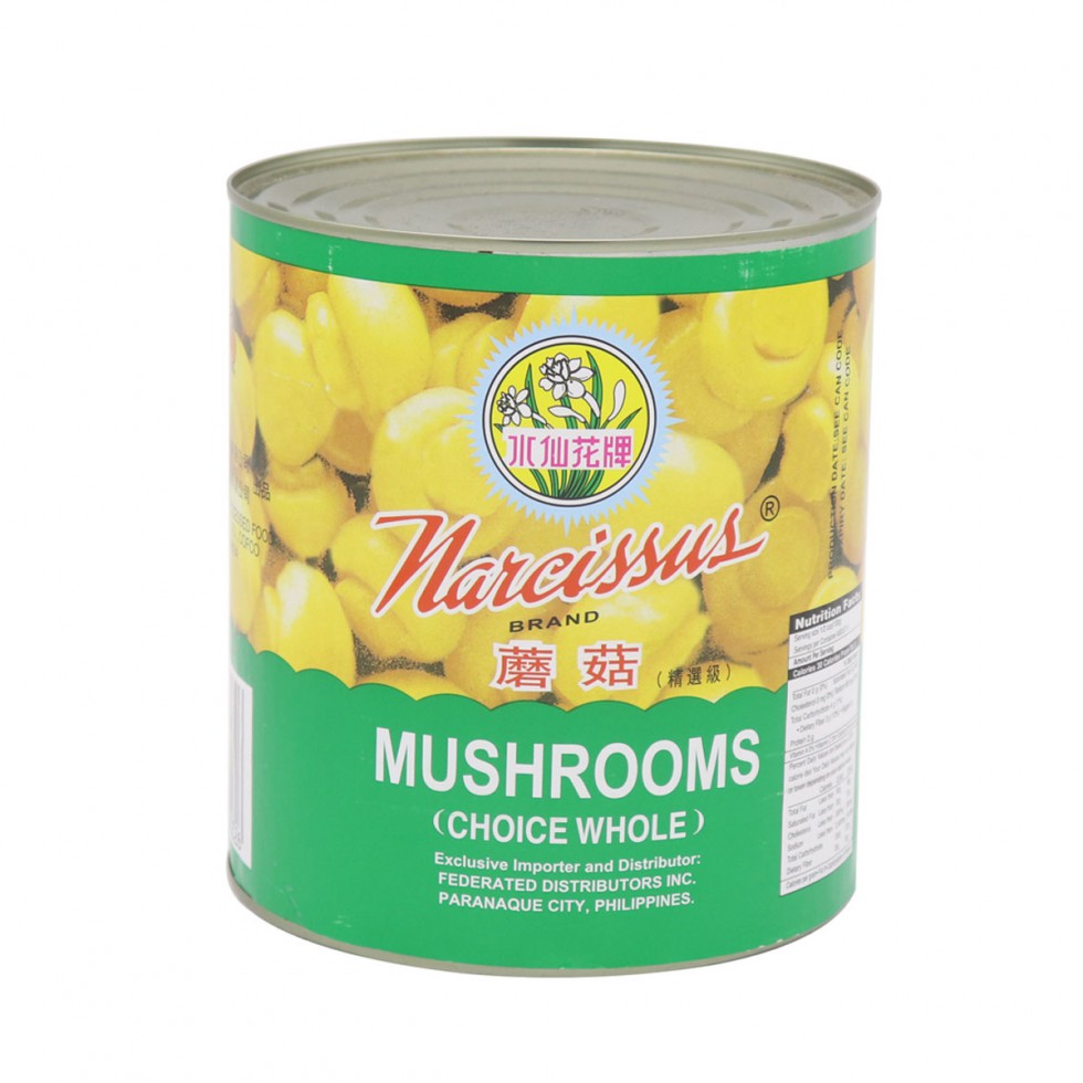 NARCISSUS BUTTON MUSHROOM WHOLE 198G SLICED  