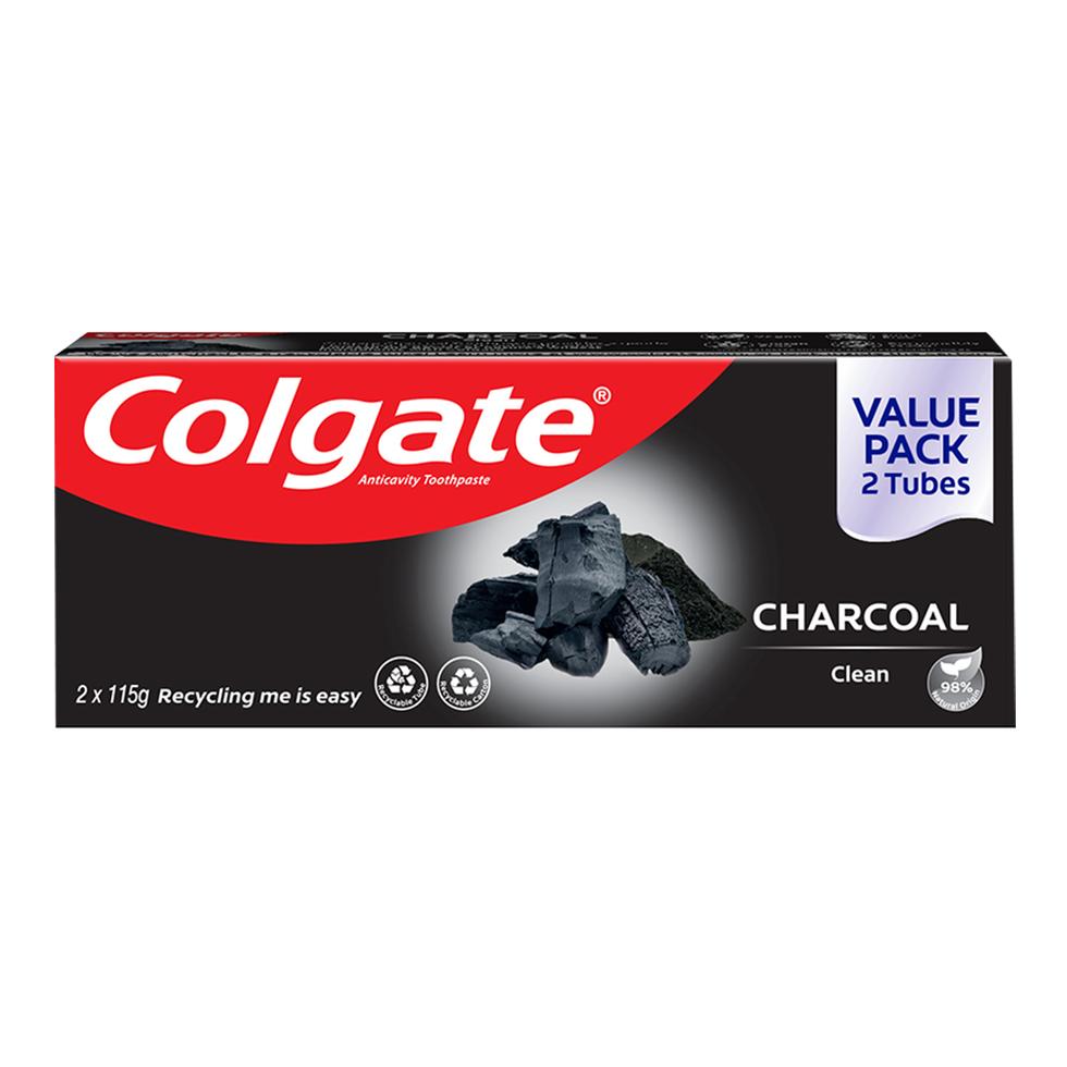 COLGATE TOOTHPASTE CHARCOAL CLEAN UNIQUE HERBAL FLAVOR TWIN PACK  115GX2S