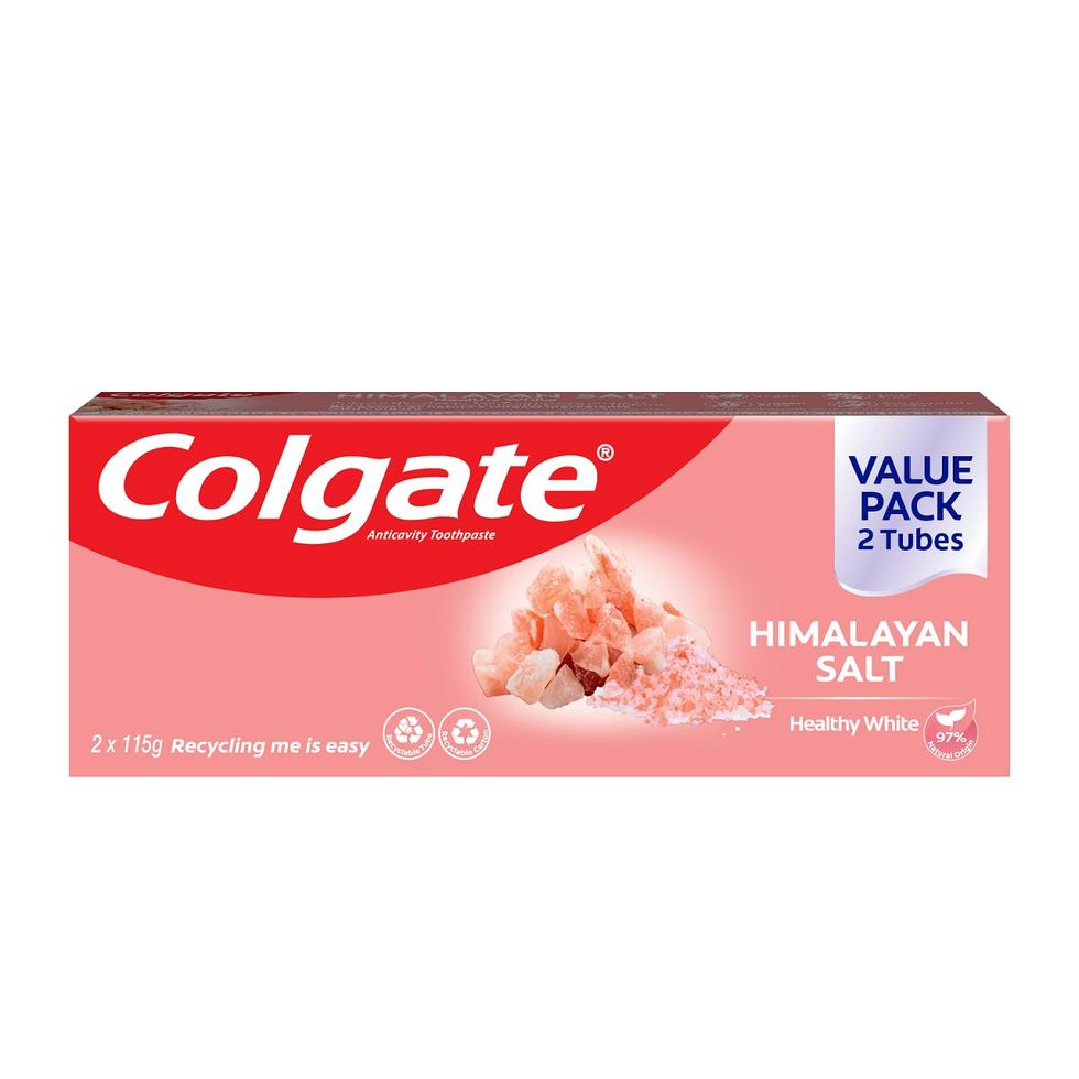 COLGATE TOOTHPASTE HIMALAYAN SALT HEALTHY WHITE VALUE PACK  2X115G