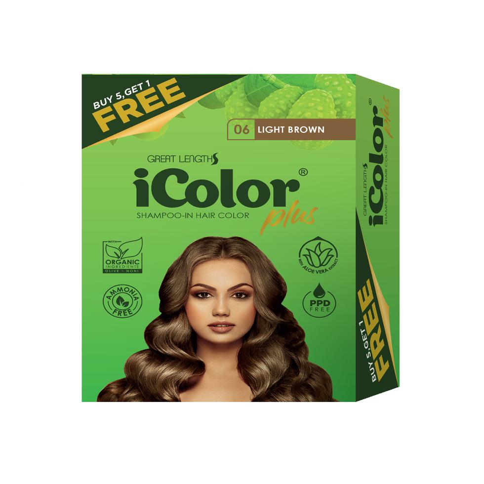 ICOLOR PLUS SHAMPOO-IN HAIR COLOR 30M 5 + 1 LIGHT BROWN 