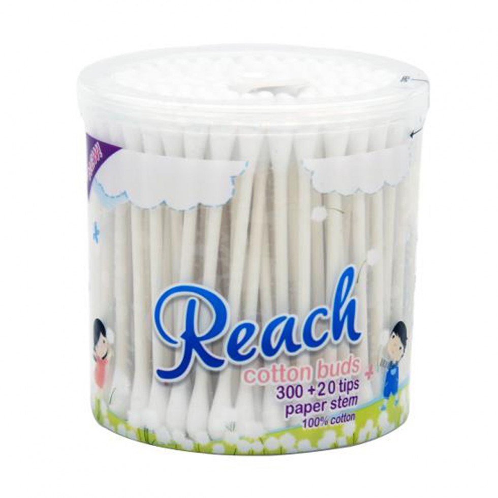 REACH COTTON BUDS CAN PAPER STEM 300 TIPS + 20 TIPS