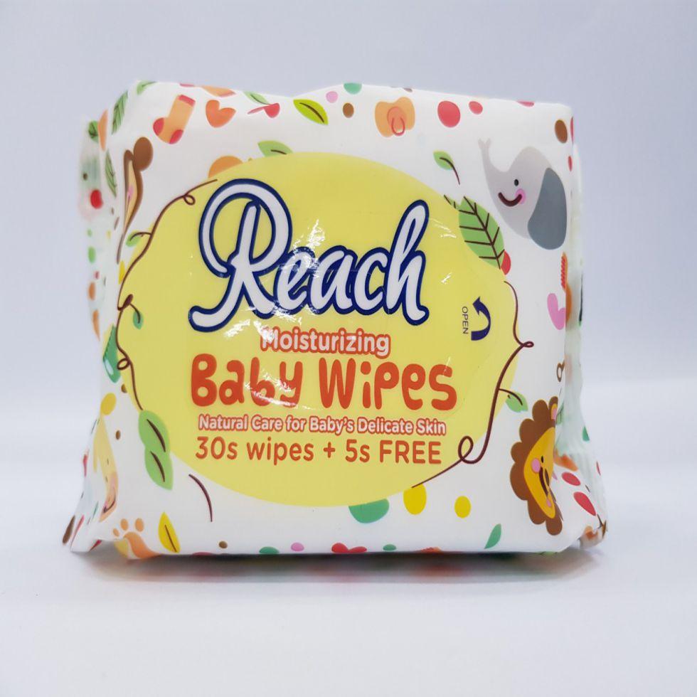 REACH MOISTURIZING BABY WIPES 30SHEETS + 5SHEETS