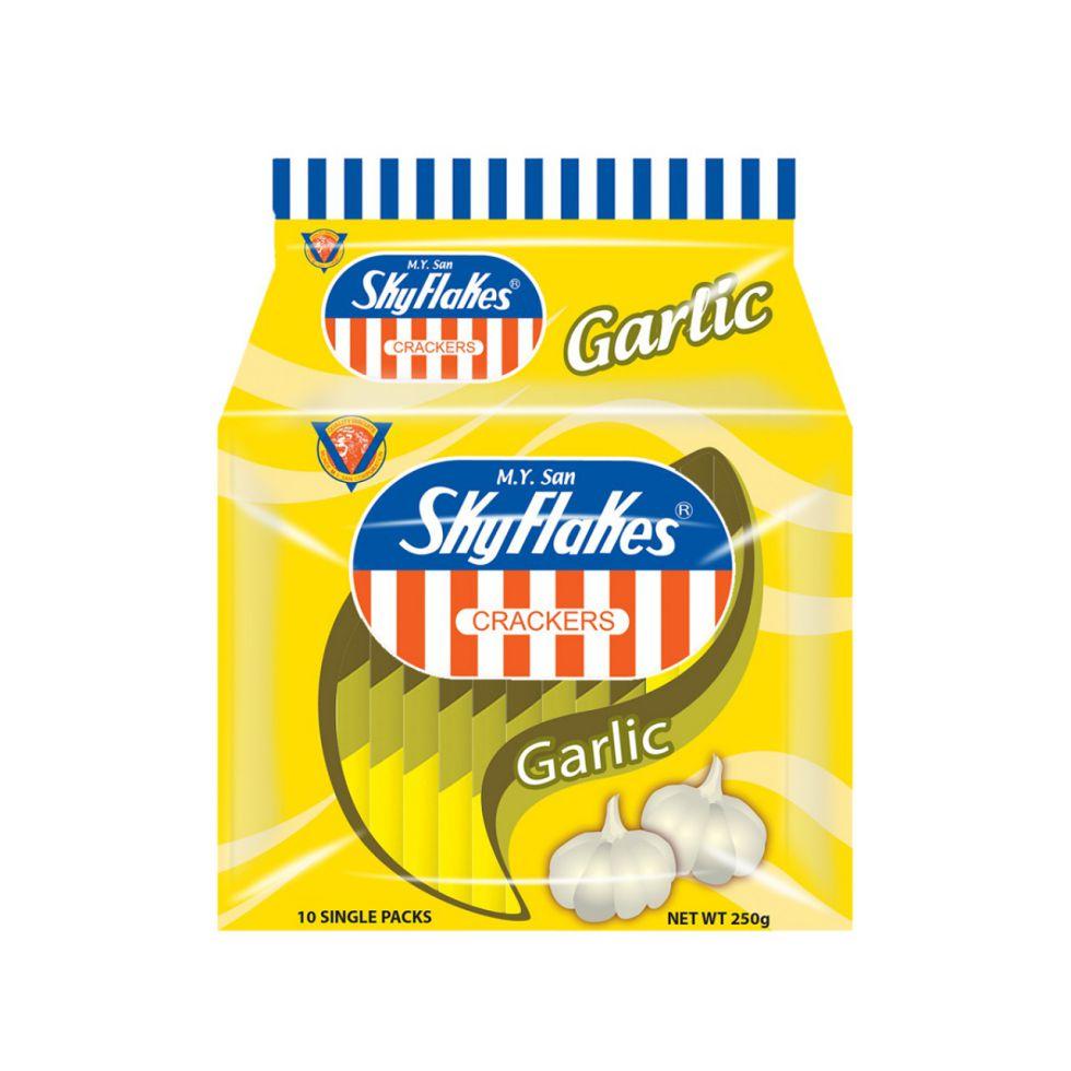 MY SAN SKYFLAKES CRACKERS GARLIC 25GX10S