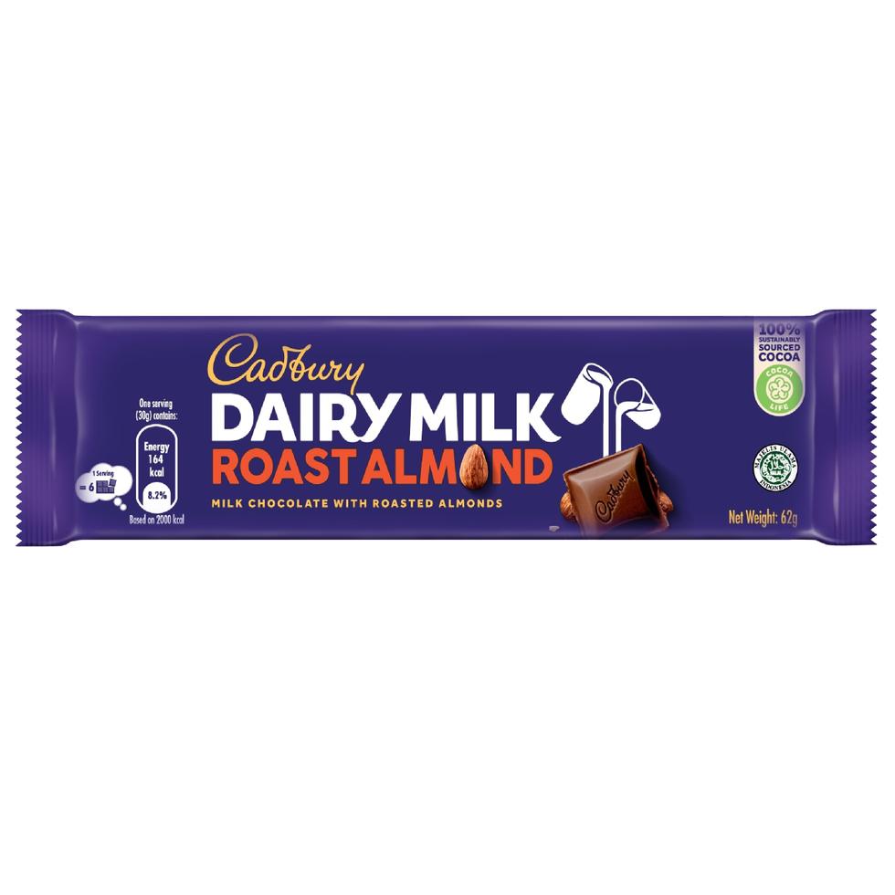 CADBURY DAIRY MILK ROAST ALMOND 62G  