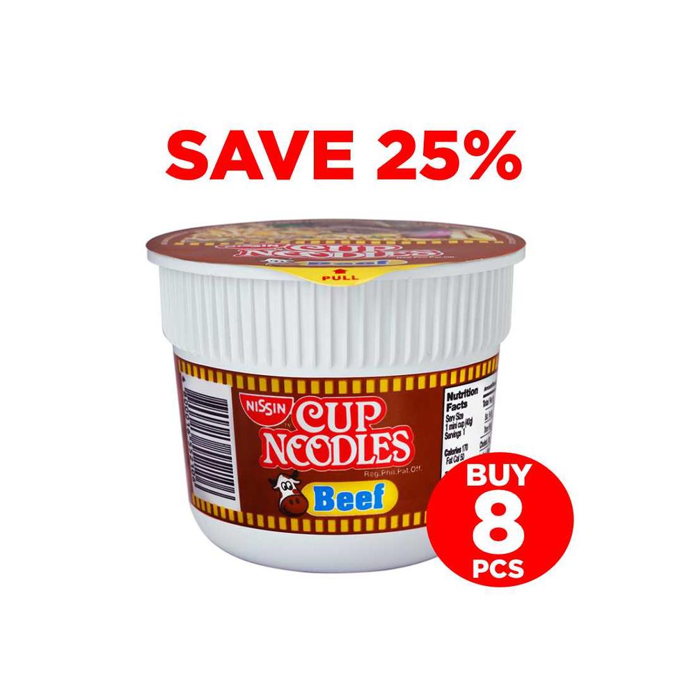 NISSIN MINI CUP NOODLES BEEF 40G BUY 6+2  