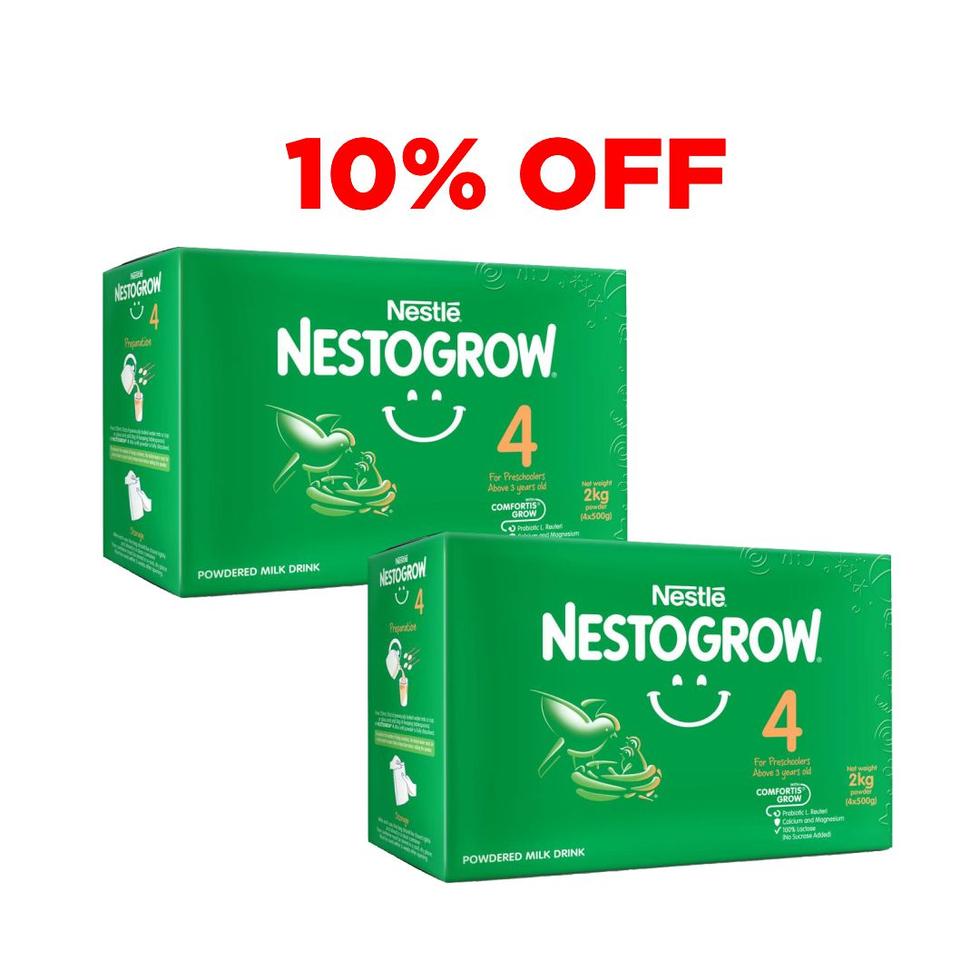 NESTOGROW  4 FOR PRESCHOOLERS ABOVE 3 YEARS OLD 2KG BUY 2 BOXES, GET 10% OFF  
