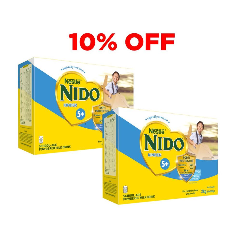 NIDO 5+ ADVANCED PROTECTUS SCHOOL AGE FOR CHILDRENS 5 YEARS OLD AND UP PLAIN 2KG BUY 2 BOXES, GET 10% OFF  
