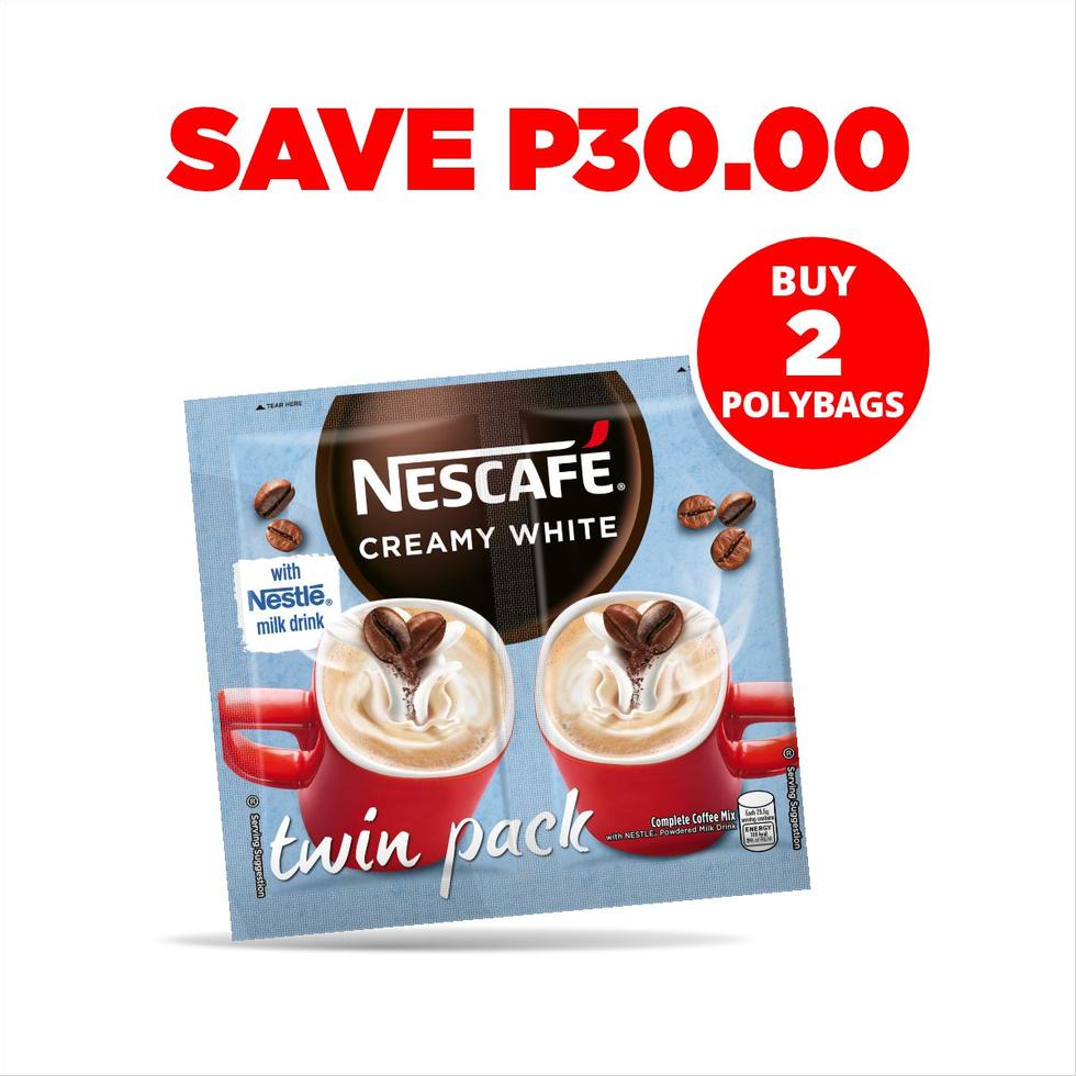NESCAFE CREAMY WHITE TWIN PACK 51GX10S BUY 2 POLYBAGS  