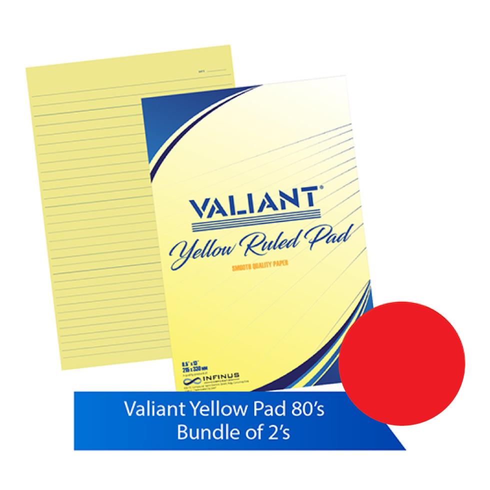 VALIANT YELLOW PAD BUNDLE 2'S  80 LEAVES
