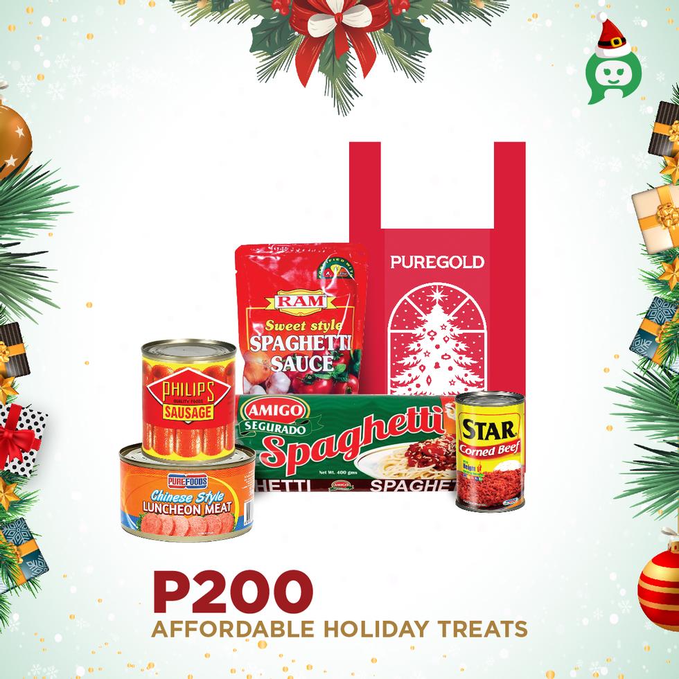 X-MAS BASKET HOLIDAY TREAT P200 (PRODUCTS MAY VARY DEPENDING ON THE AVAILABILITY)  
