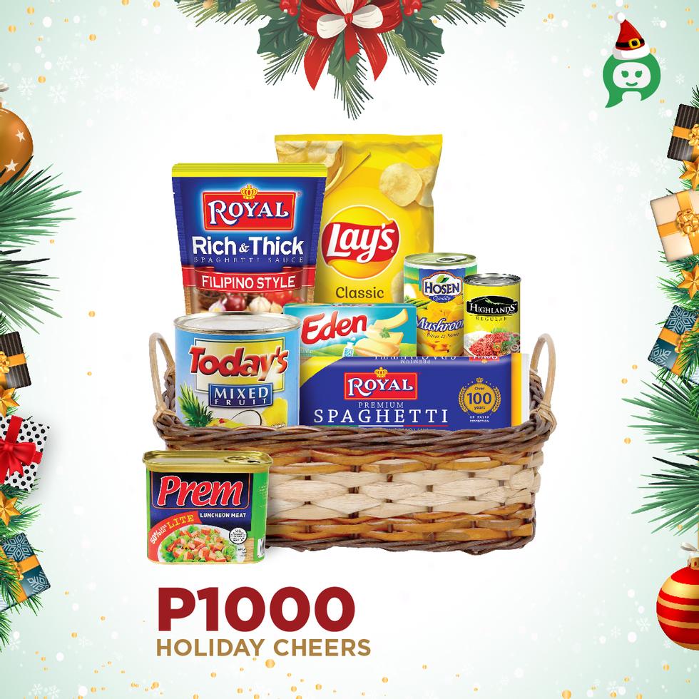 X-MAS BASKET HOLIDAY BASKET CHEERS P1000 (PRODUCTS MAY VARY DEPENDING ...