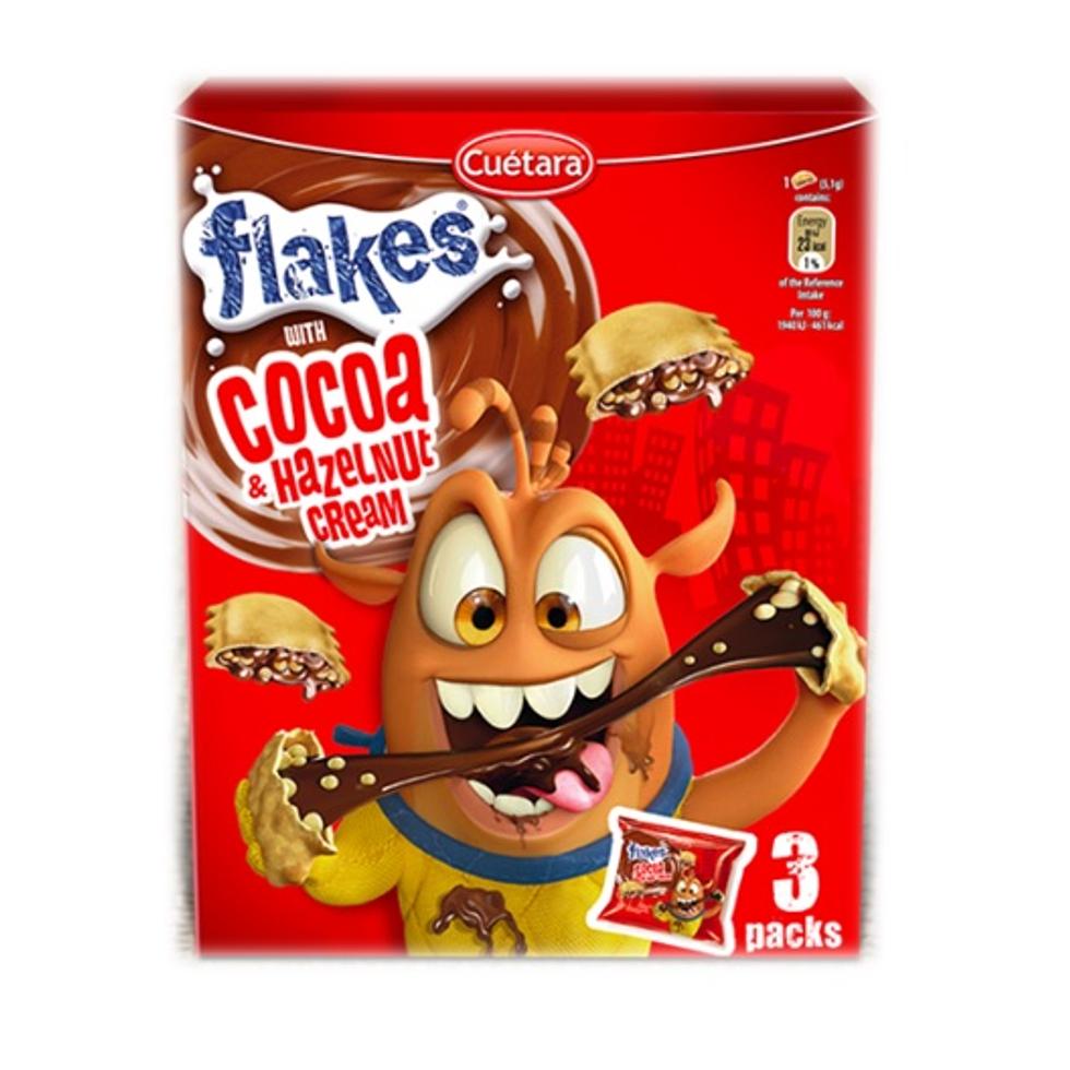 CUETARA BISCUITS FLAKES COCOA & HAZELNUT  105G