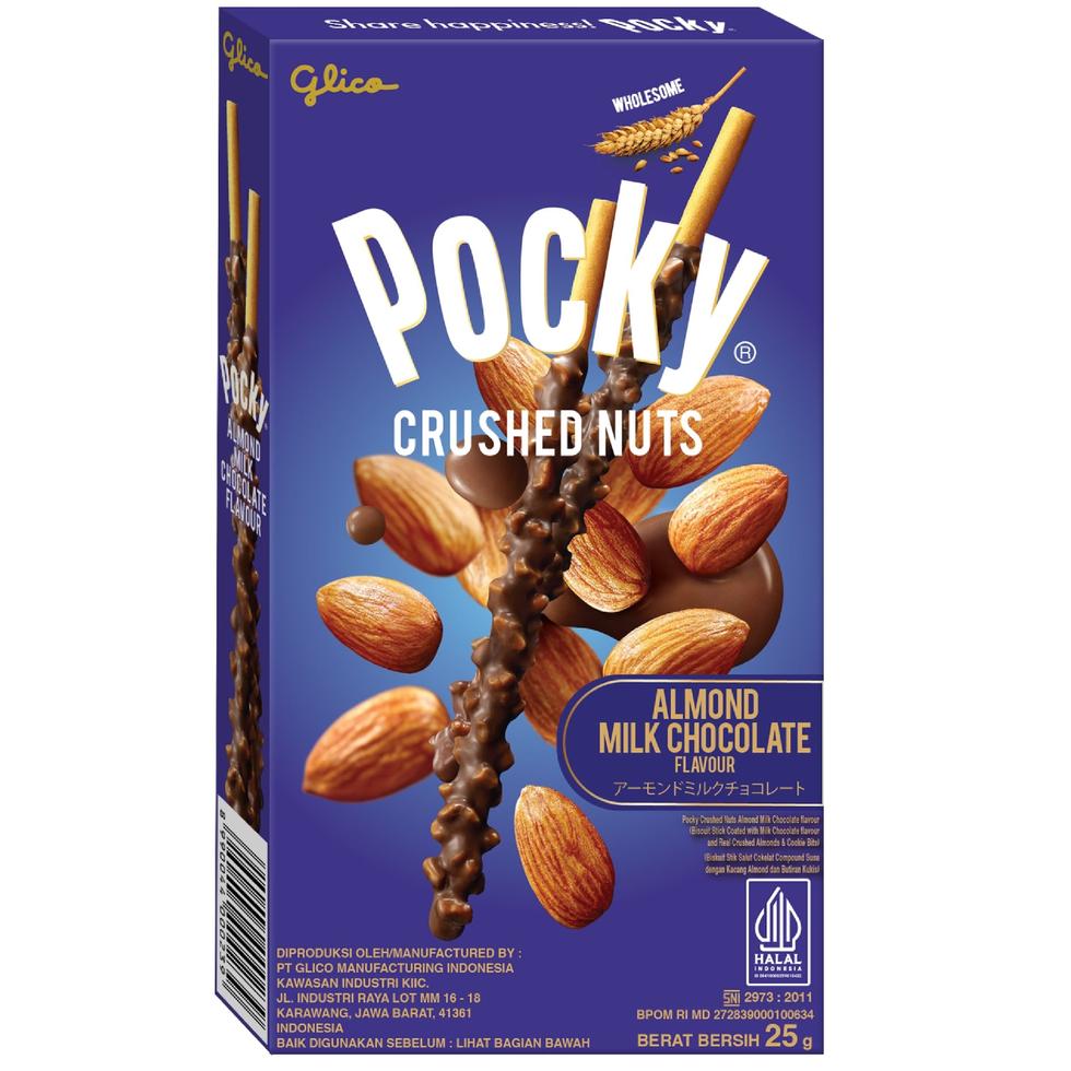 GLICO POCKY CRUSHED NUTS ALMOND MILK CHOCOLATE 25G  
