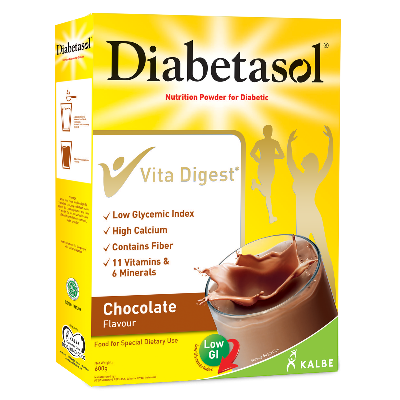 DIABETASOL NUTRITION POWDER FOR DIABETIC CHOCOLATE FLAVOUR 600G
