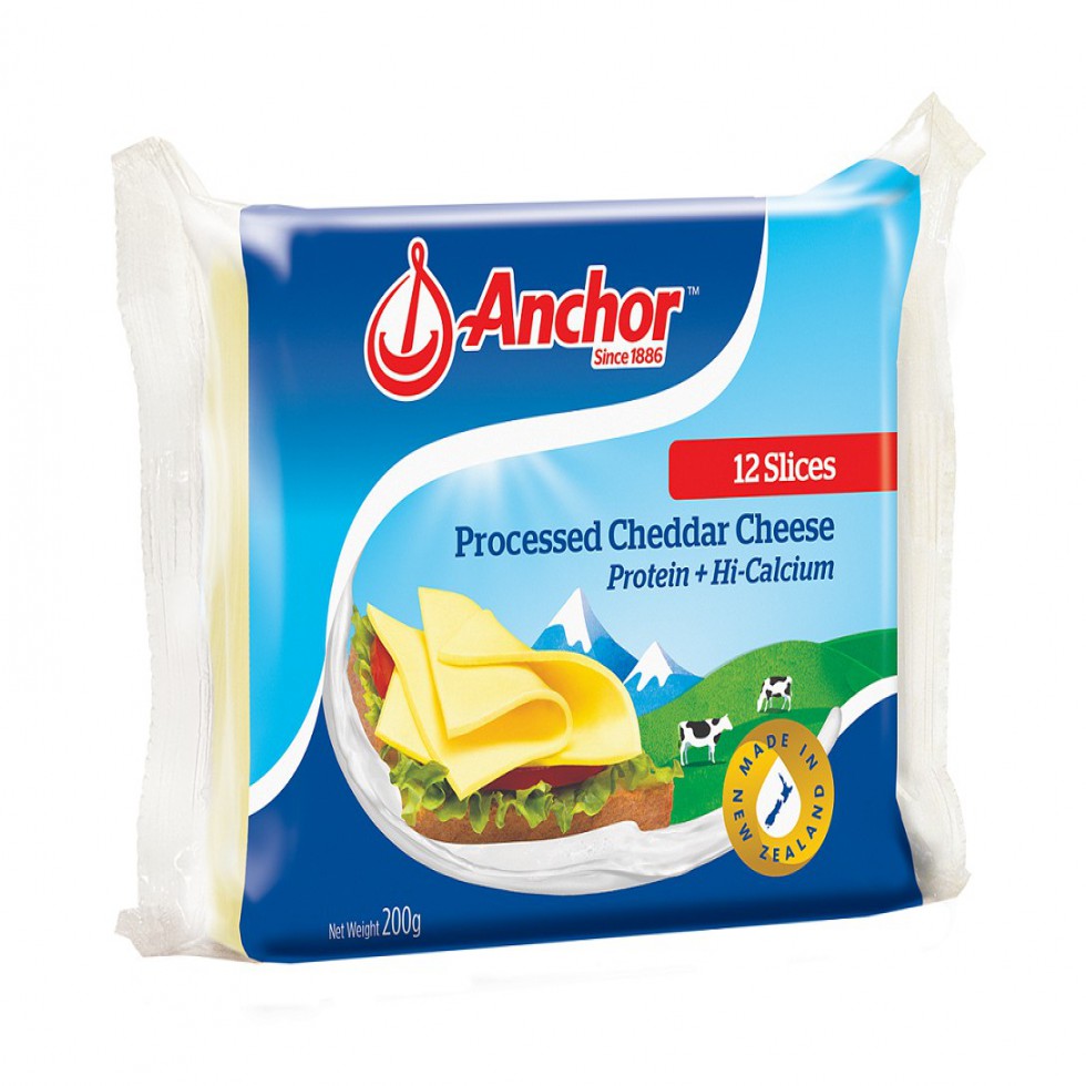 ANCHOR SLICED CHEESE 12 SLICES 200G